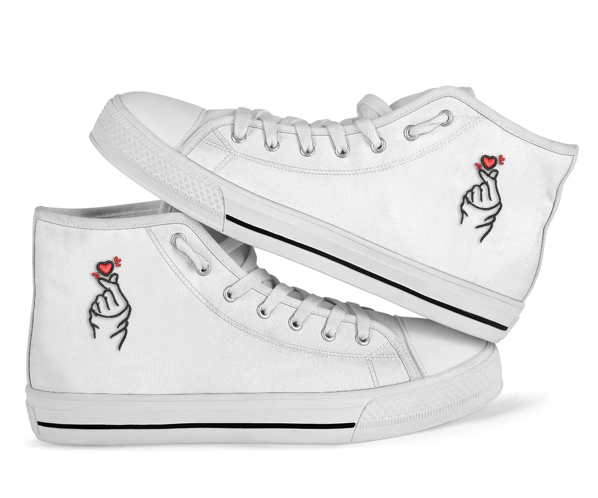 Korean Heart High Top Embroidery