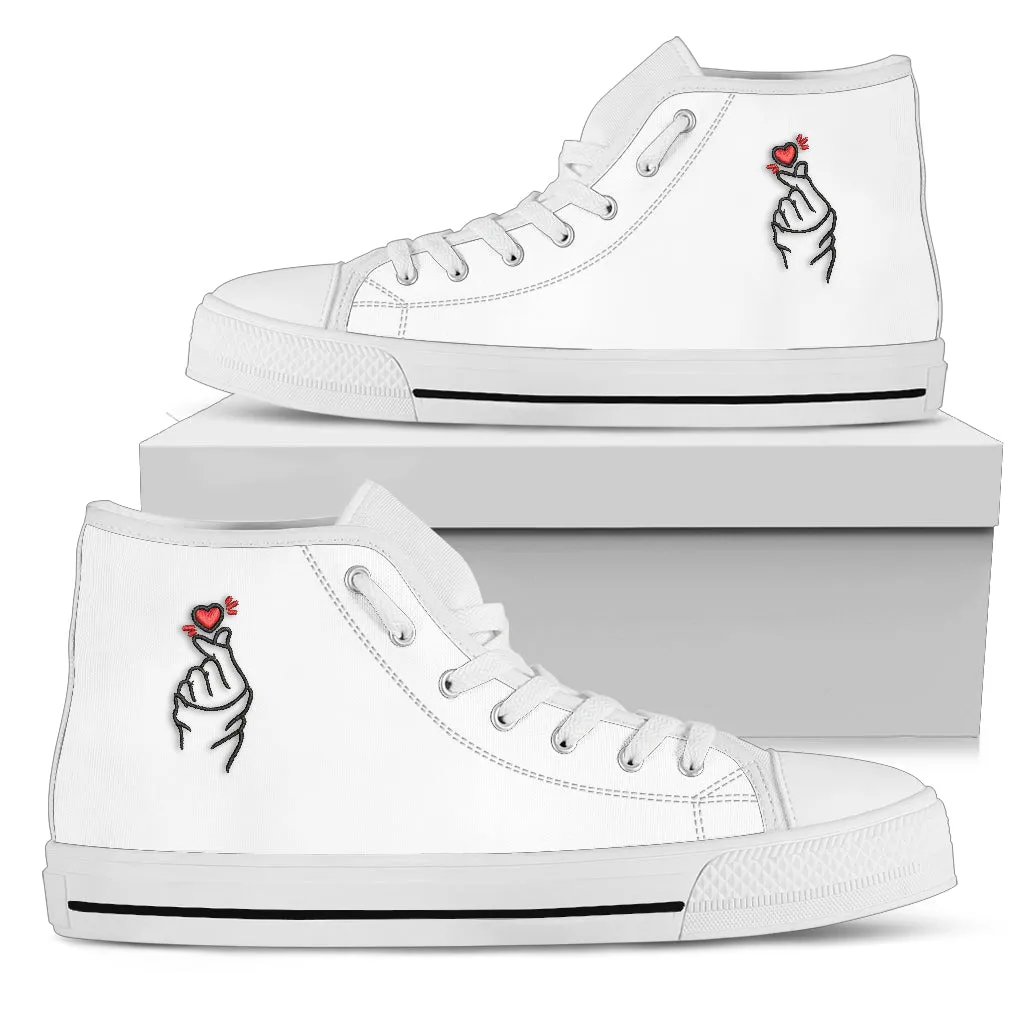 Korean Heart High Top Embroidery