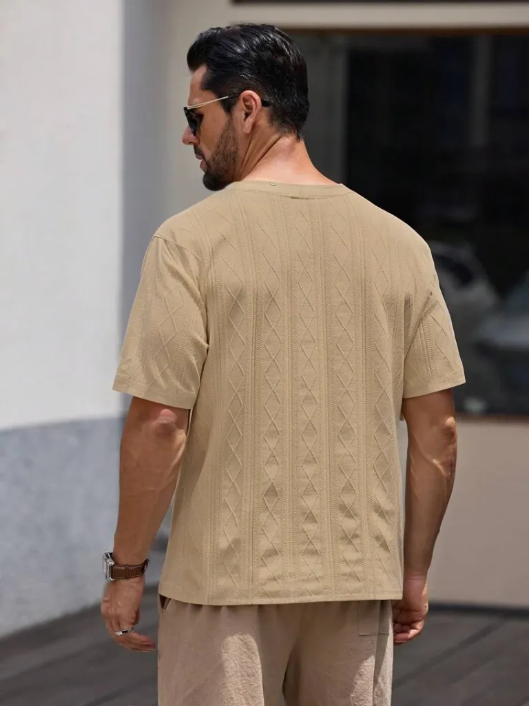 Korean Texture V Neck Casual Shirt