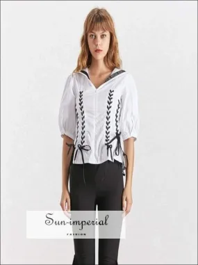 Lara top - Casual Blouse for Women O Neck Puff Sleeve Tunic Shirt Female Fashion Preppy