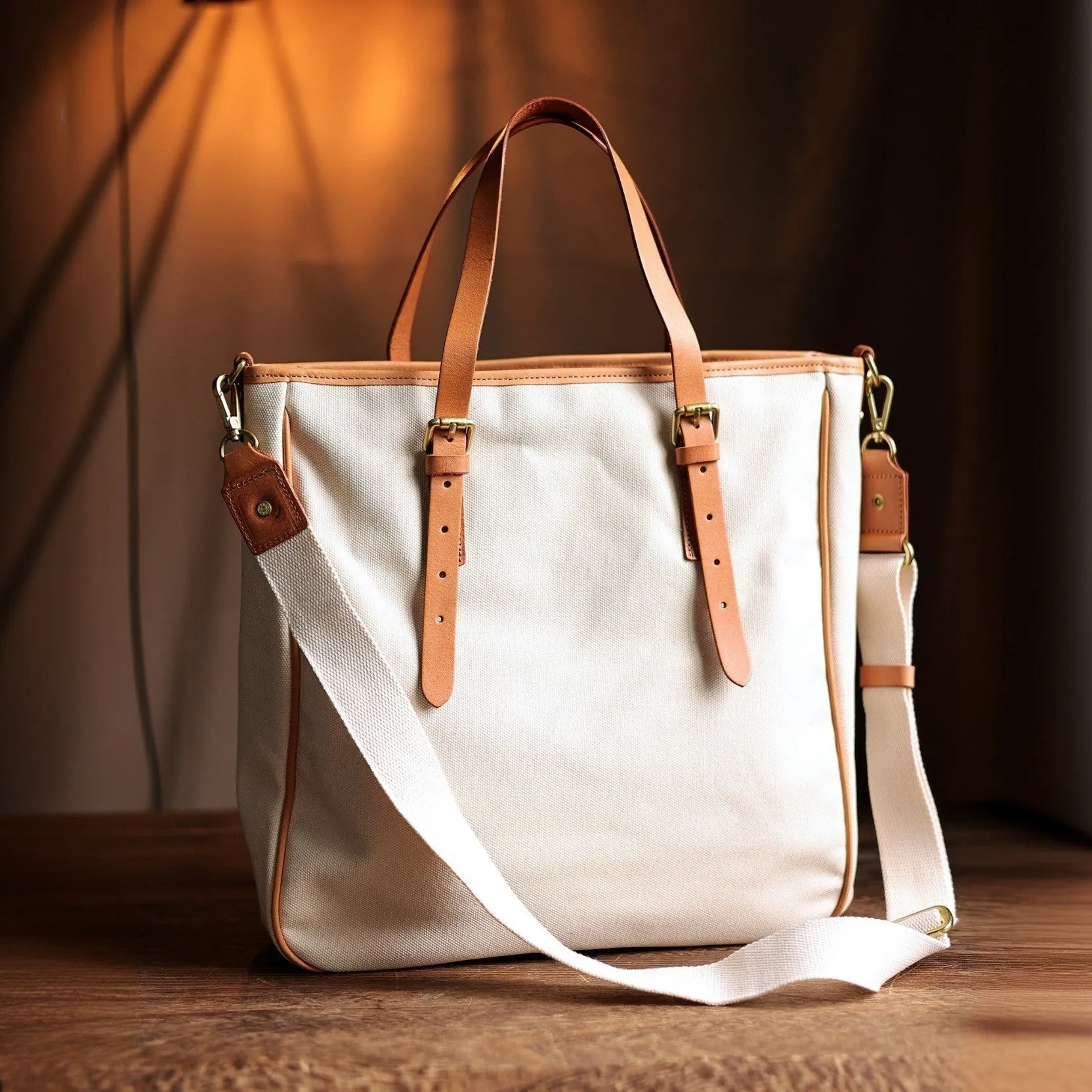 Leather Canvas Tote Bags Crossbody For Men And Women Laptop Bag-i7bags