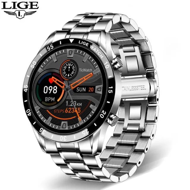 LIGE 2021 New IP67 Men's Bluetooth Call SmartWatch