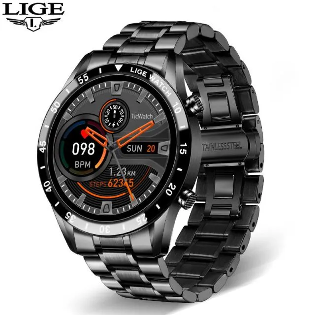 LIGE 2021 New IP67 Men's Bluetooth Call SmartWatch