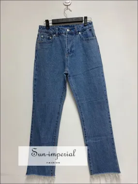 Light Blue Large Rip Boyfriend Straight Leg Jeans