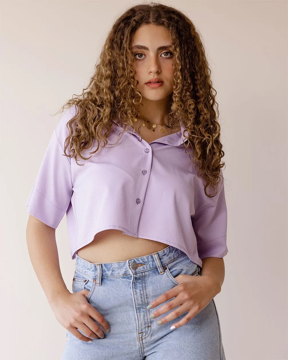 Lilac Cropped Shirt