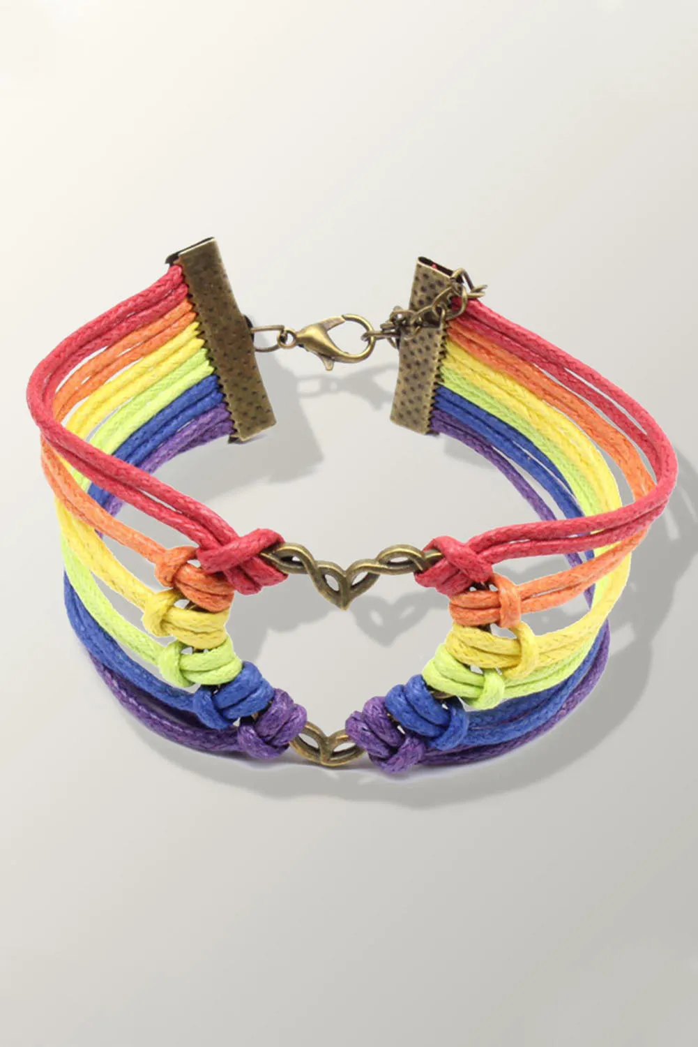 Love Shape Pride Bracelet Rainbow Wristband for Men Women