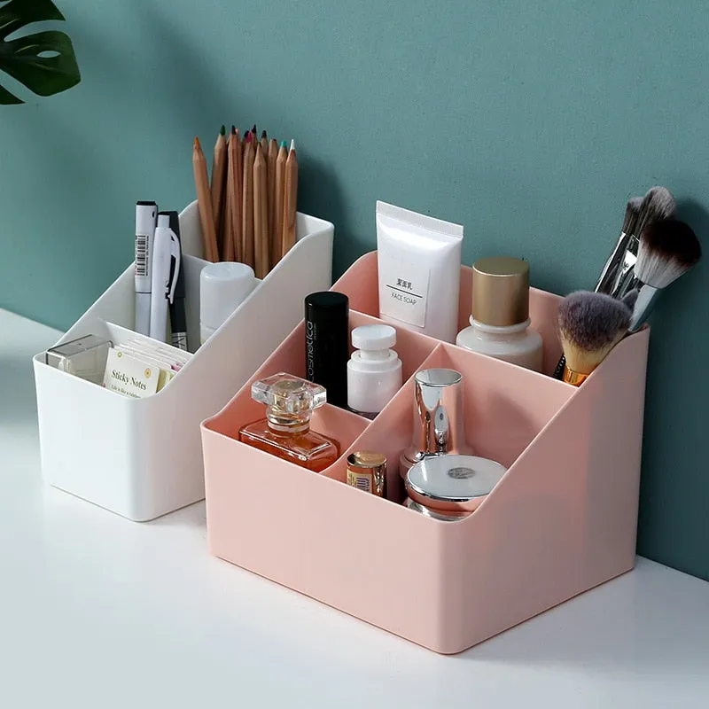 Makeup Organizer Desktop Make Up Brush Storage Box Cosmetic Organizer Skin Care Jewelry Box Container for Home Office Storage