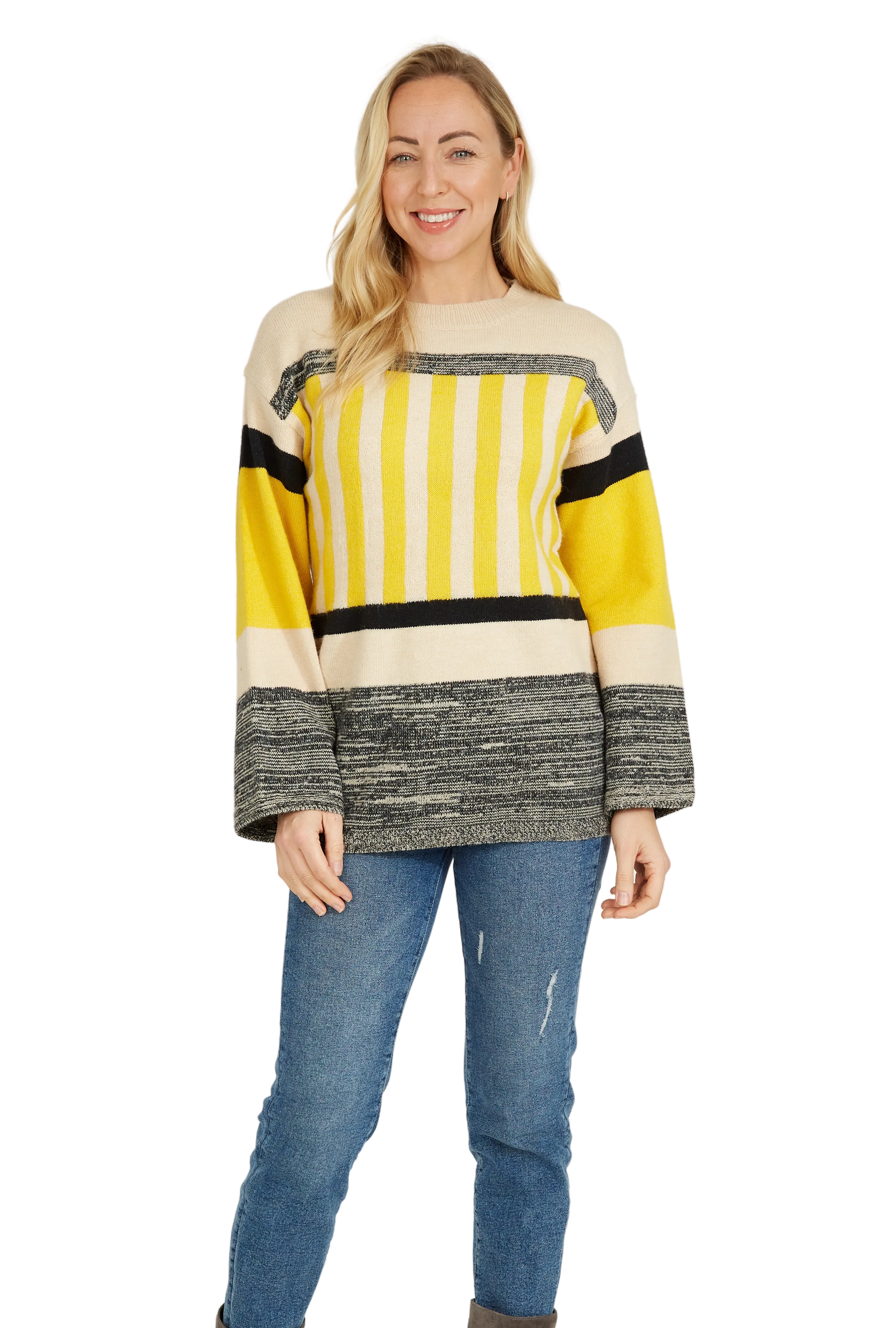 Melange Design Sweater in Yellow