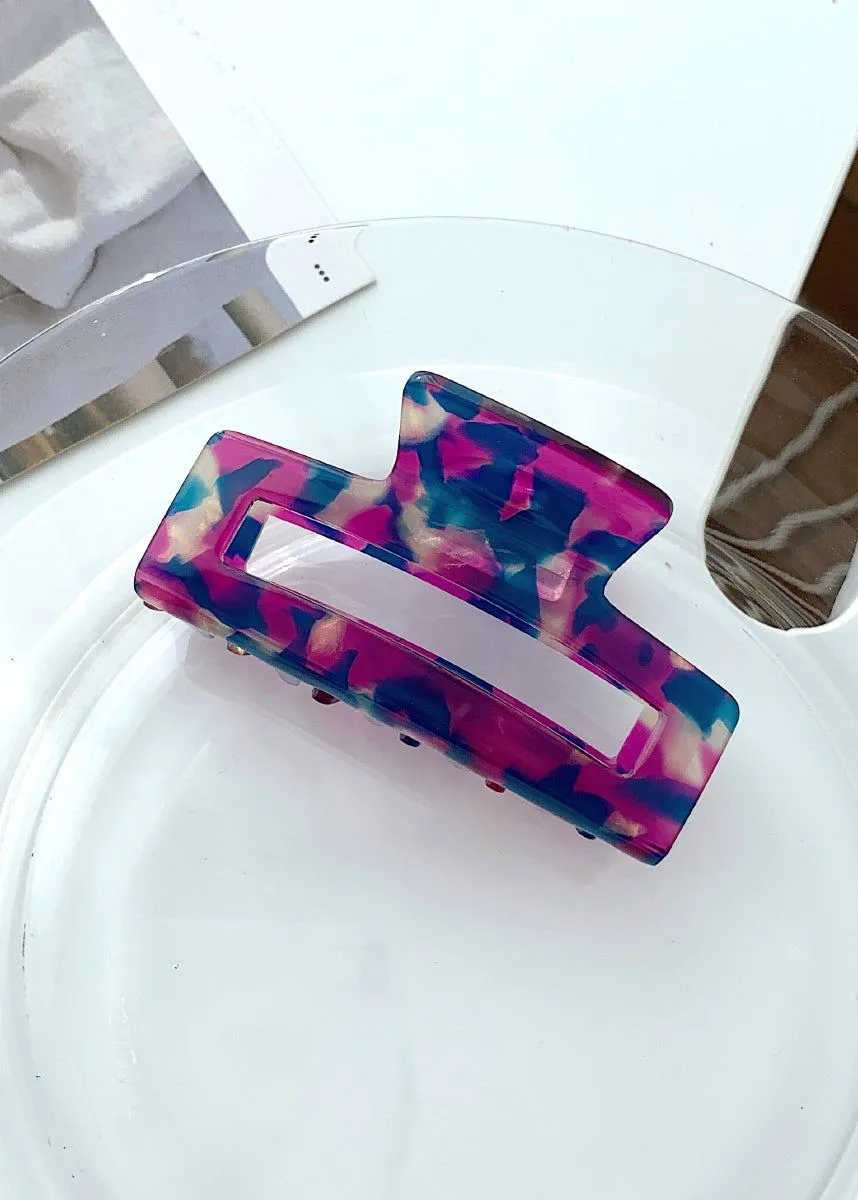 Modern Marble rectangular hair clip