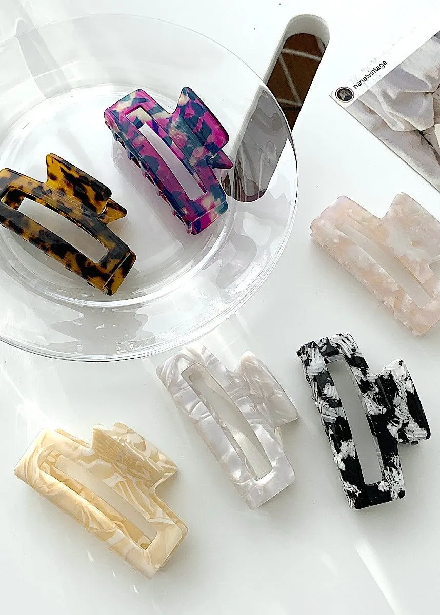 Modern Marble rectangular hair clip