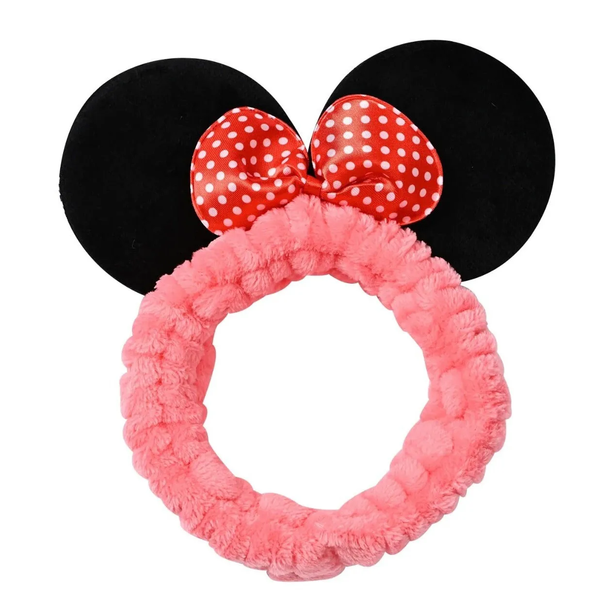 Mouse Ears Facial Spa Headbands, Coral Fleece Wash Face Hair Band, Velvet Bow Shower Hair Band for Girls Women Make up Hair Accessories