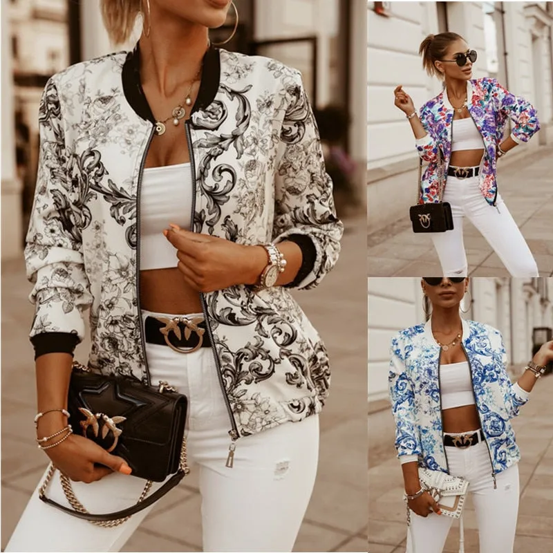 Mujer Chaqueta elegante Estampada