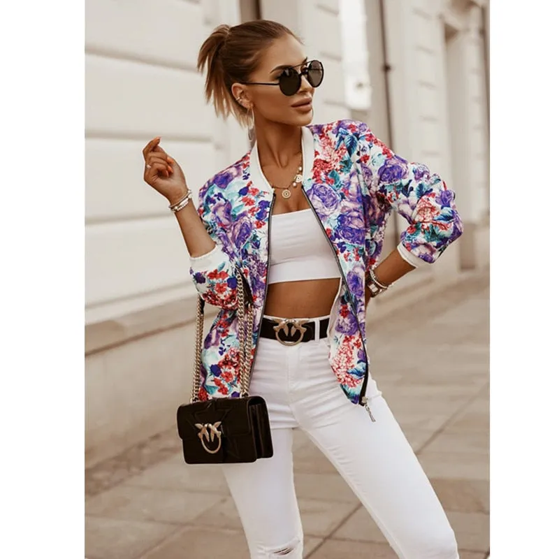 Mujer Chaqueta elegante Estampada