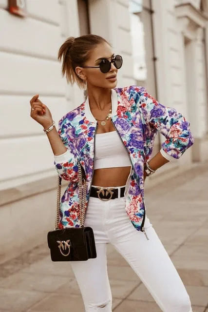 Mujer Chaqueta elegante Estampada