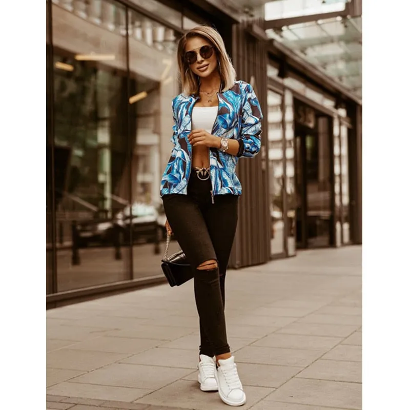 Mujer Chaqueta elegante Estampada