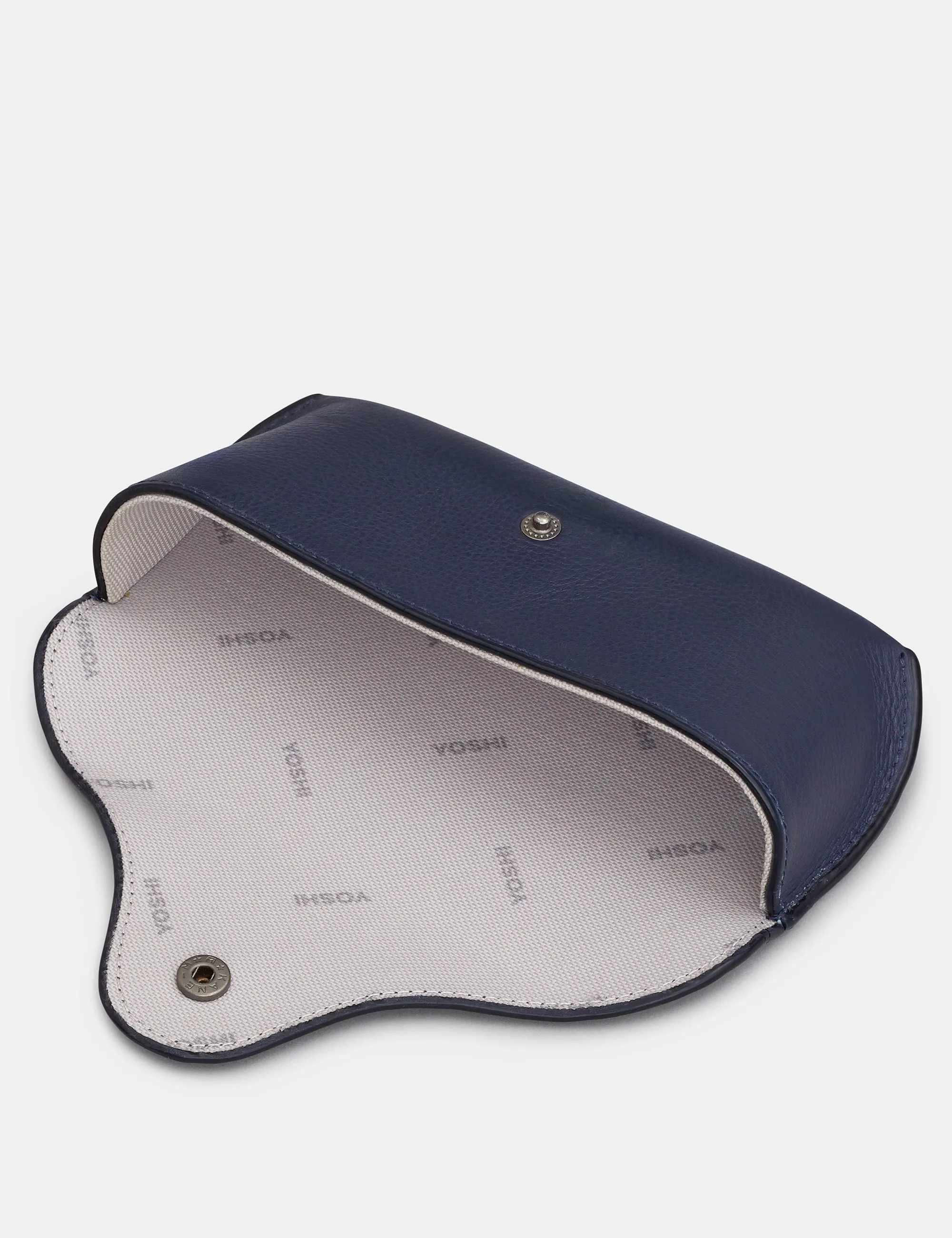 Navy Leather Atlantic Glasses Case