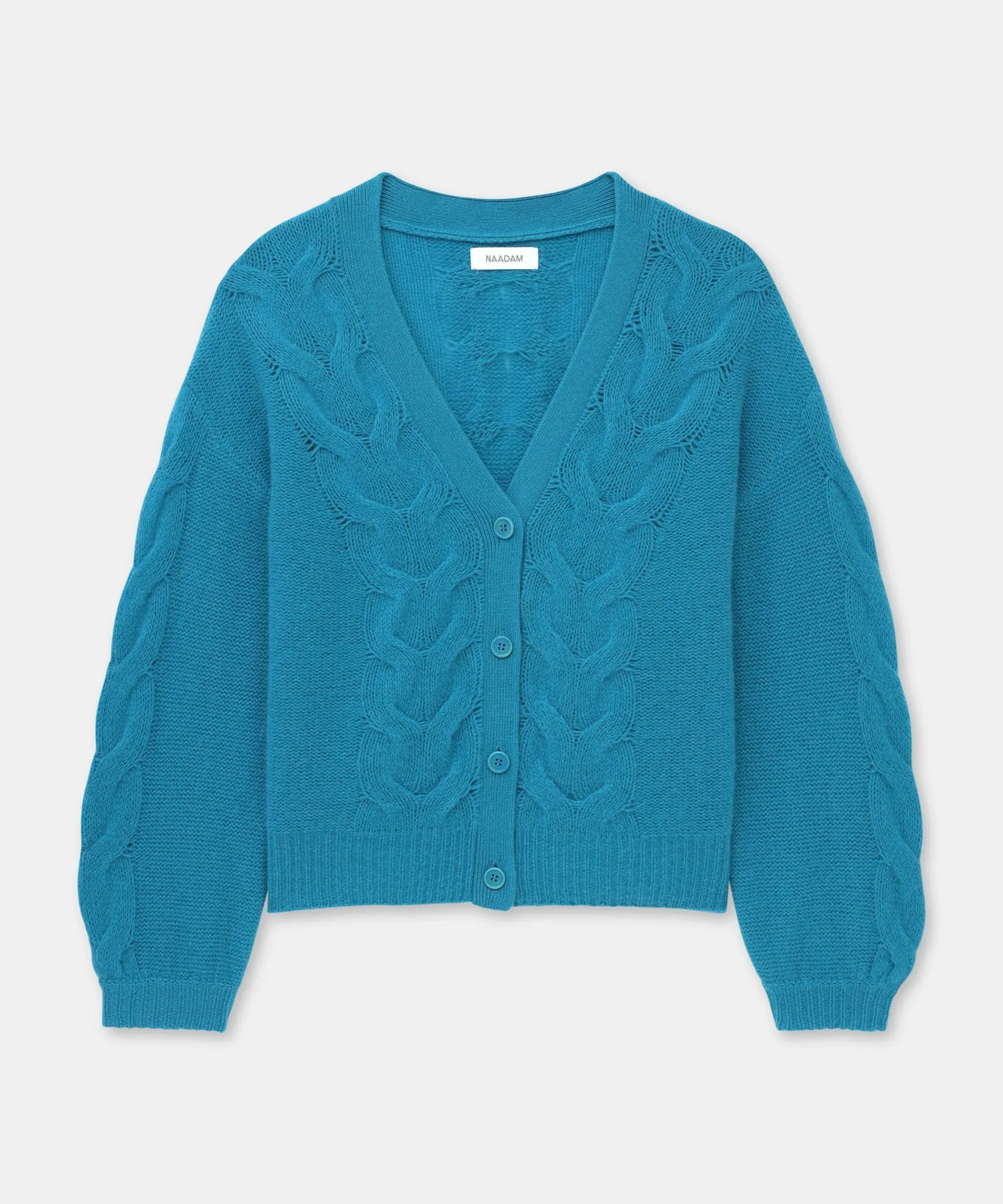 Novelty Cashmere Airy Cable Cardigan