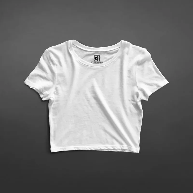 PEACEFUL WHITE CROP TOP FOR WOMEN - PLAIN