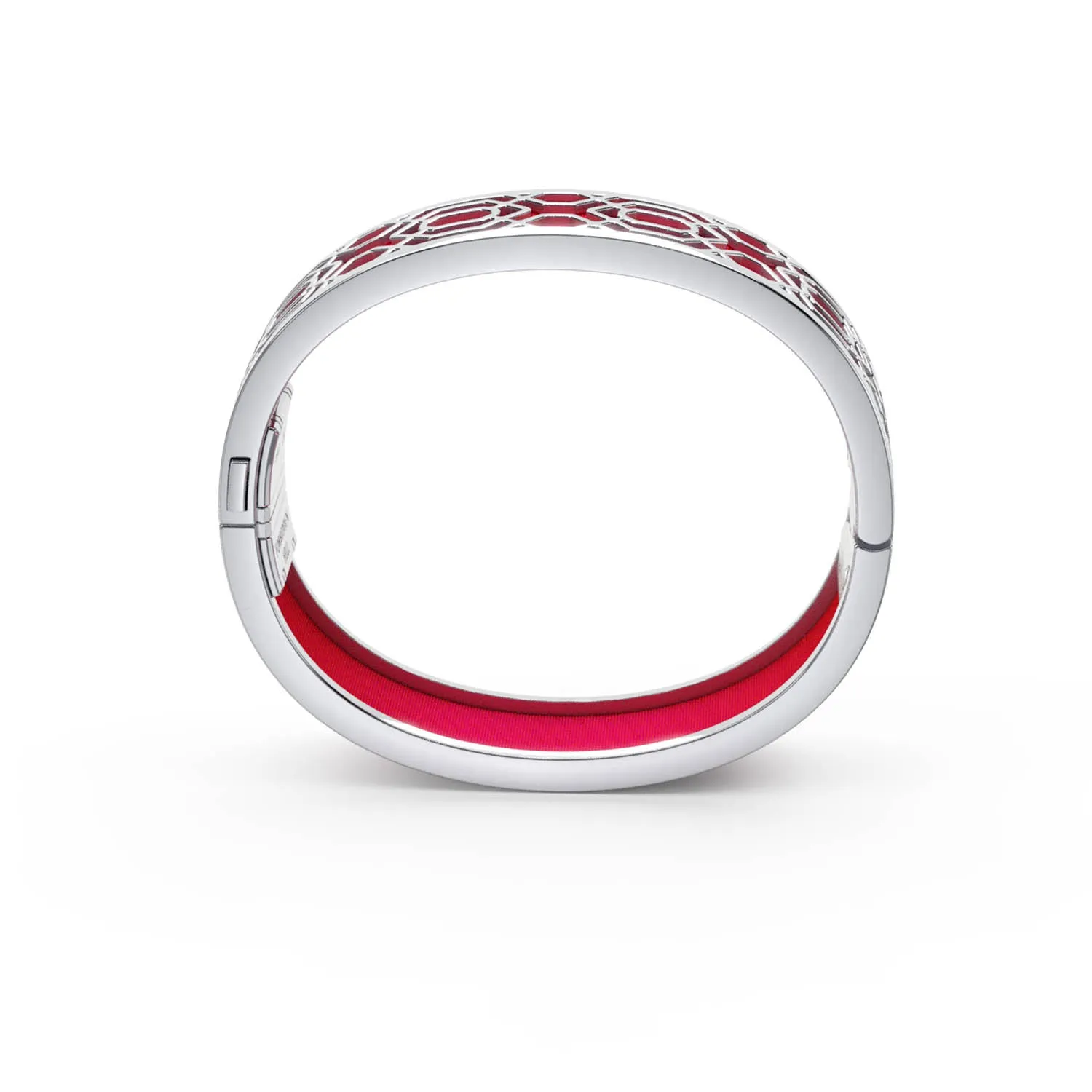 Peranakan Grace Bangle - Dragonfruit Pink - Sterling Silver