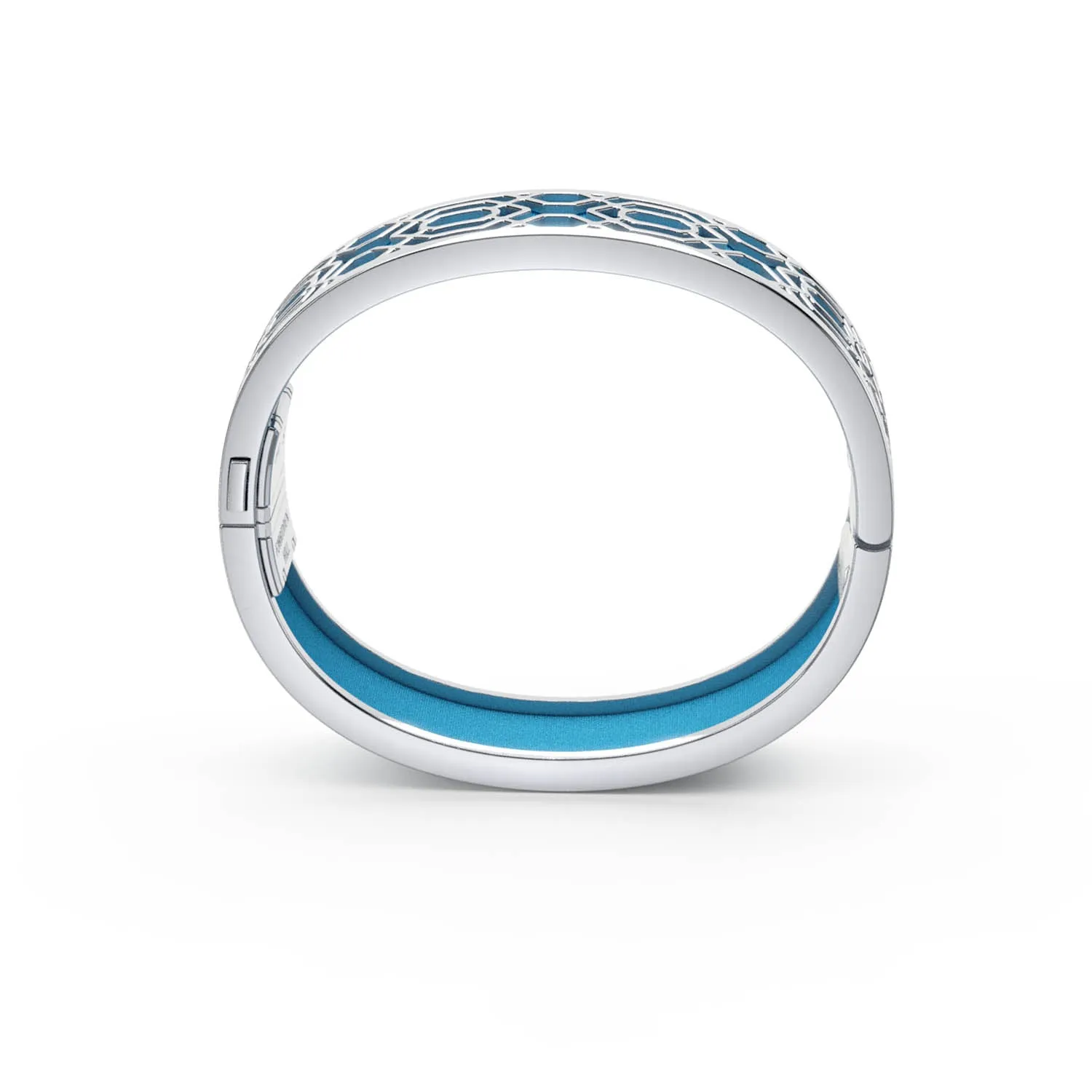 Peranakan Grace Bangle - Turquoise Blue - Sterling Silver