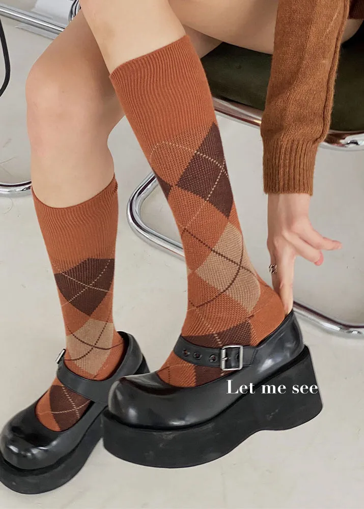 Perfect Argyle tall socks