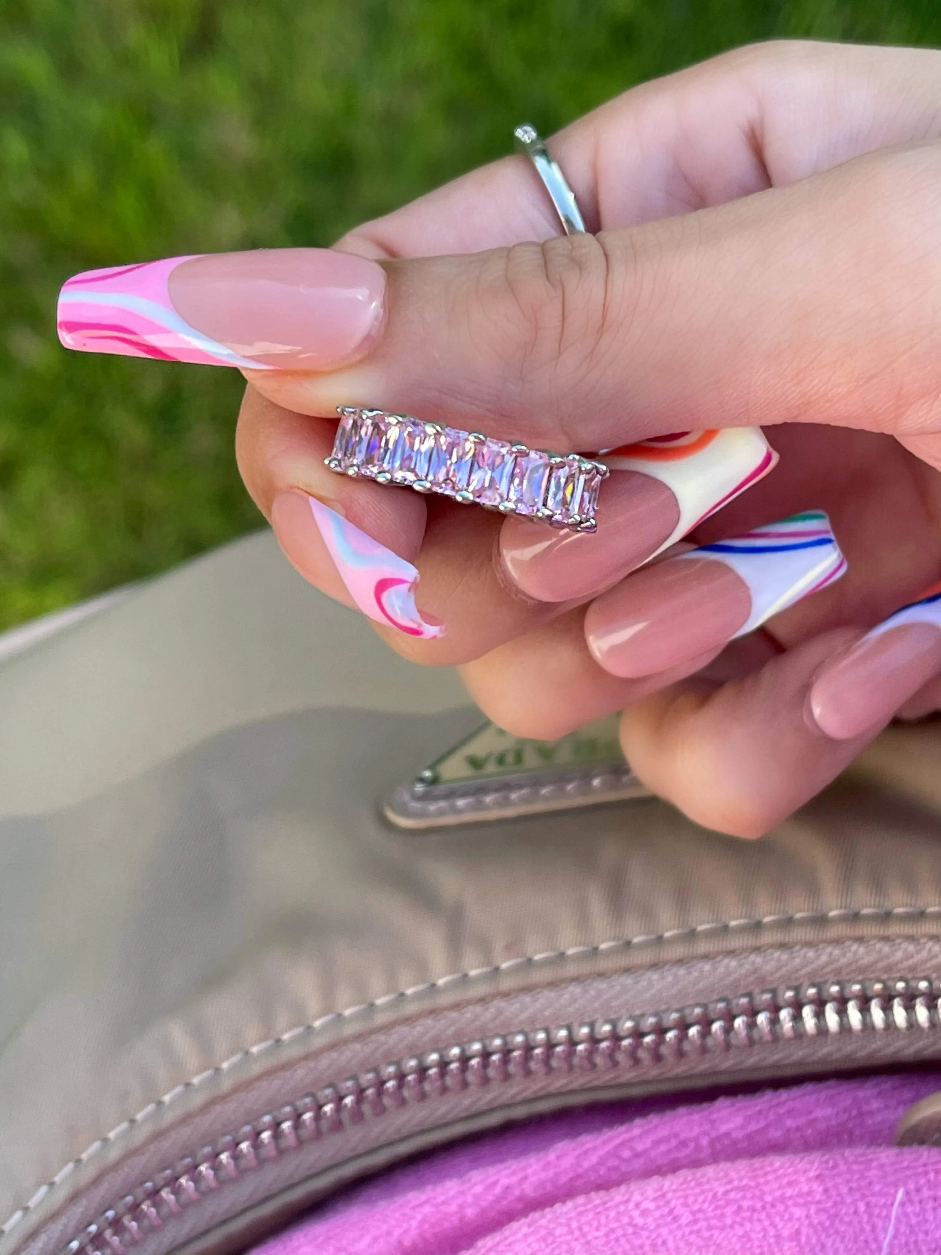 Pink monaco ring band