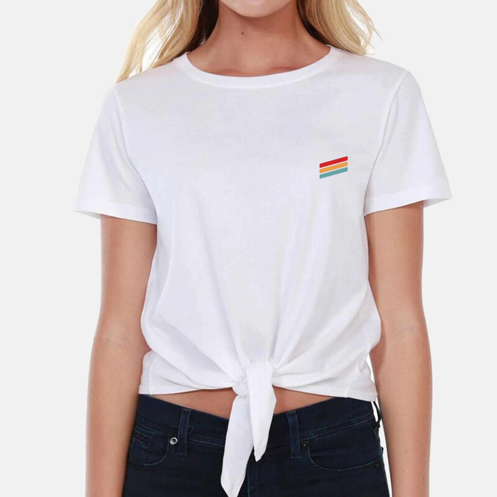 Retro Tie Tee - White