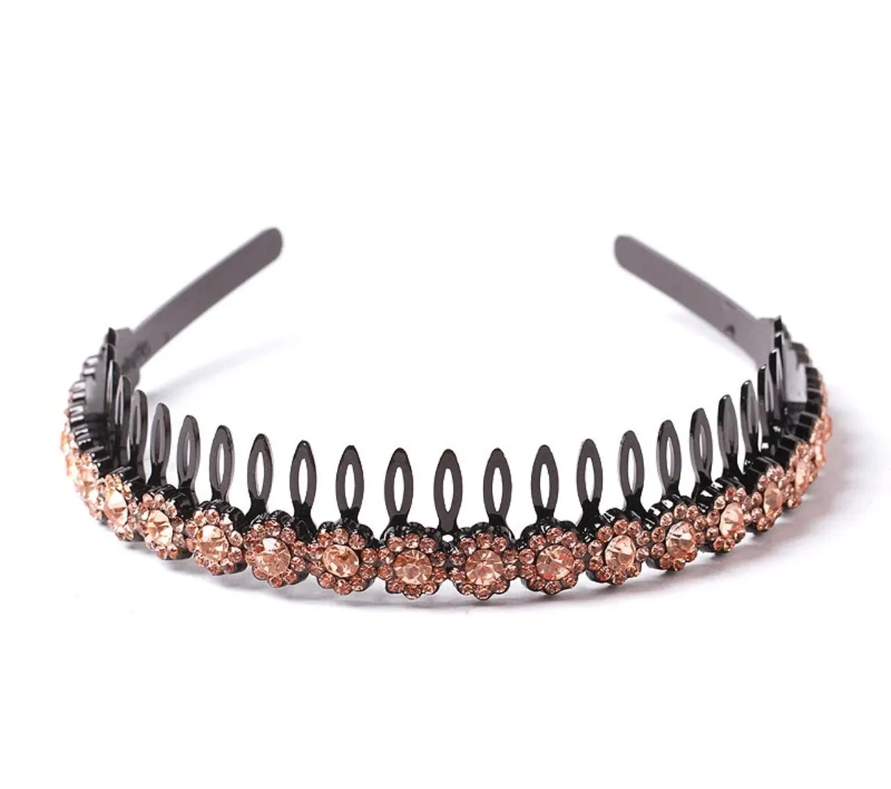 Rhinestone Teeth Comb Headbands for Women, Girls Flower Crystal Stretchy Plastic Hairband, Diamond Fashion Hair Band Accessories (Copy)