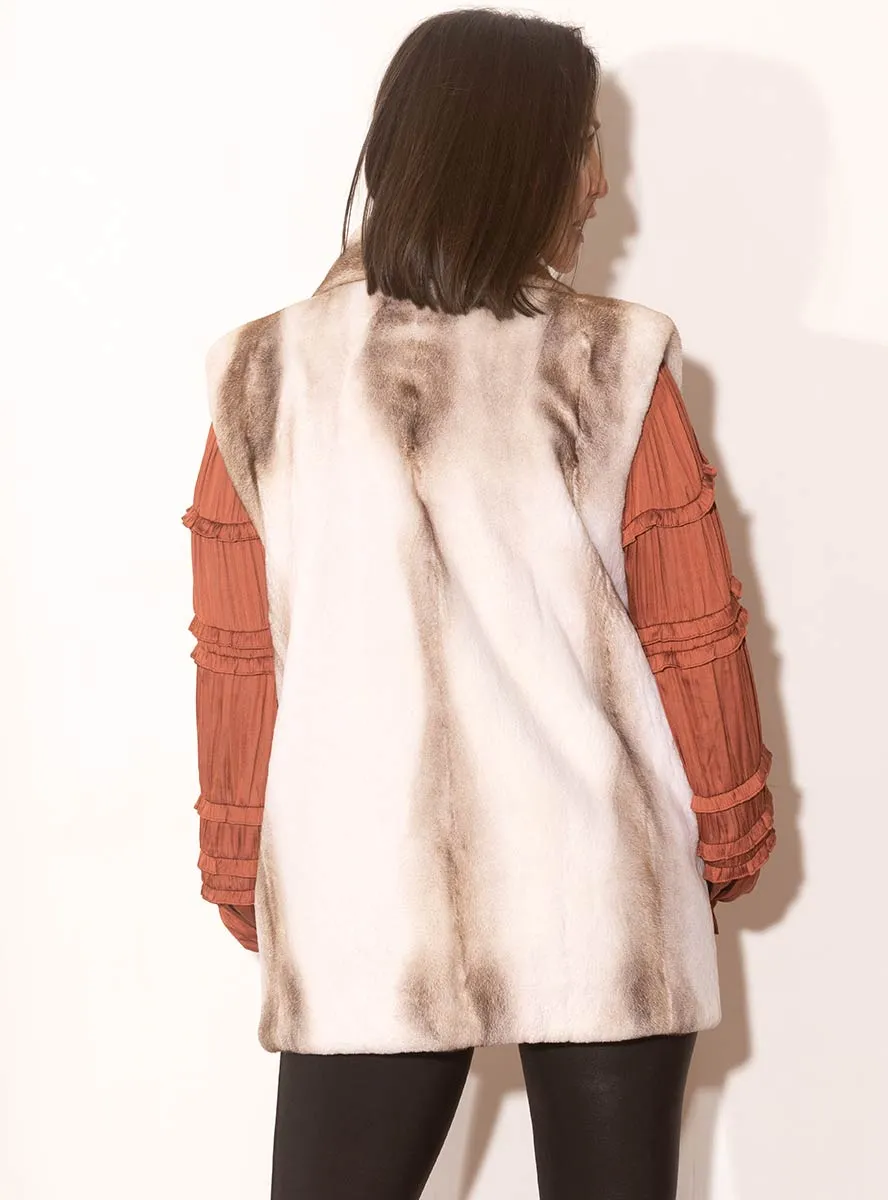 Sheared Mink Fur Vest with Shawl Collar