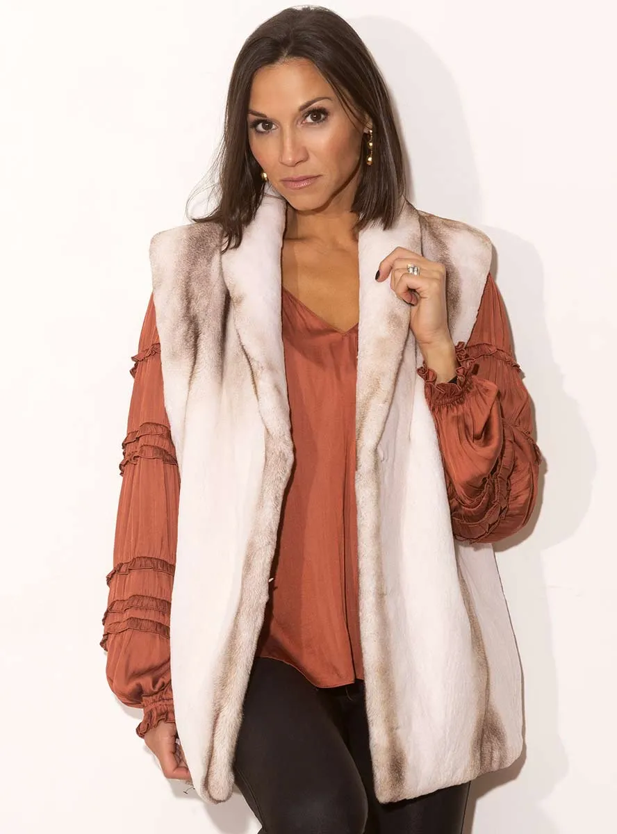 Sheared Mink Fur Vest with Shawl Collar