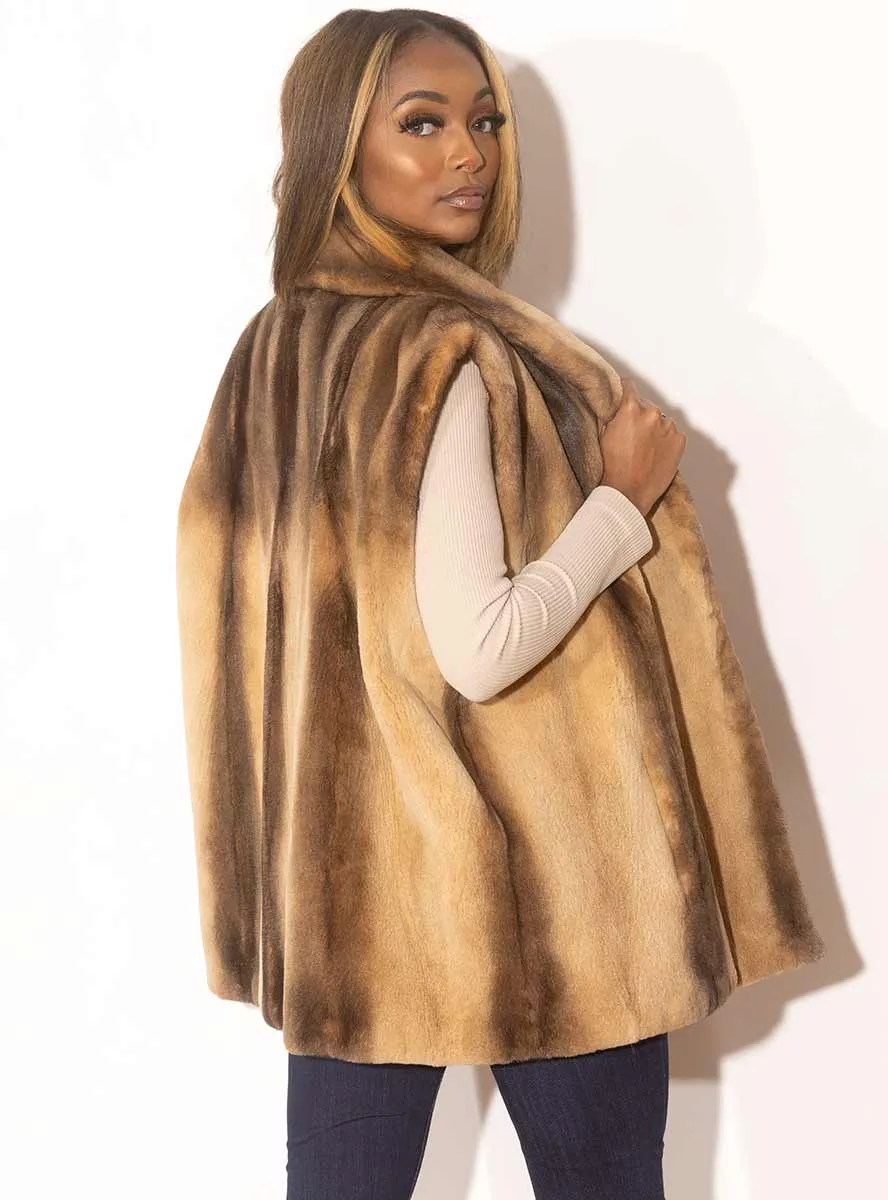 Sheared Mink Fur Vest with Shawl Collar