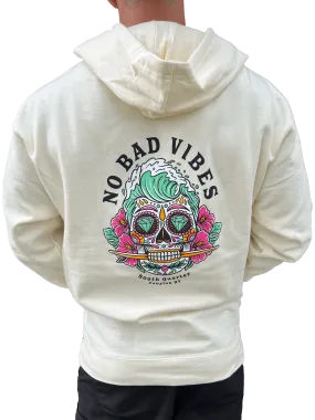 South Quarter No Bad Vibes Pullover Hoodie (Bone)