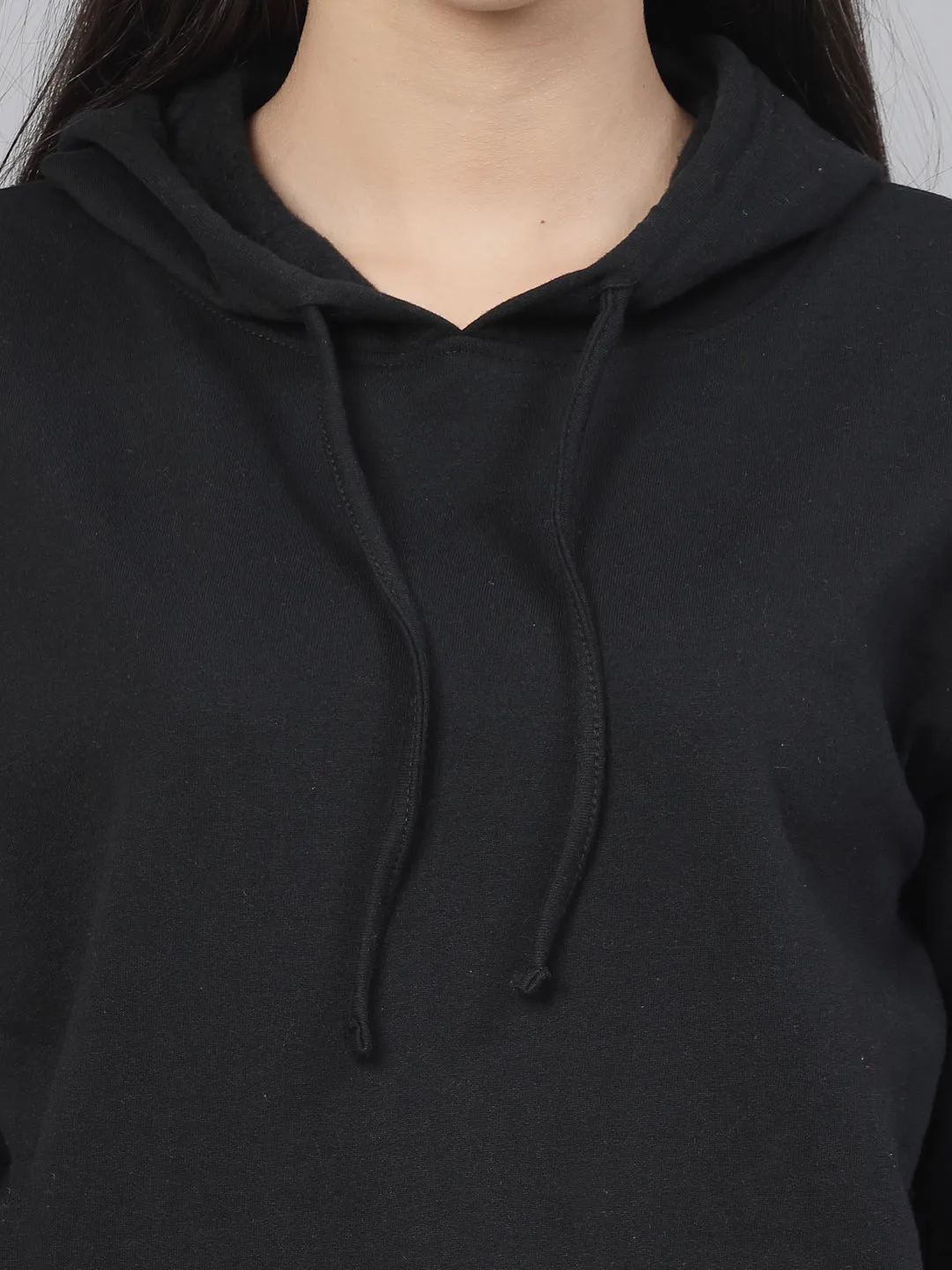 Style Quotient women black hooded oversized sweatshirt