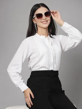 Style Quotient Women Black Polyester Cutout Smart Casual Shirt