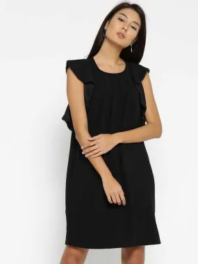 Style Quotient Women Black Round Neck Solid Fashion Dresses