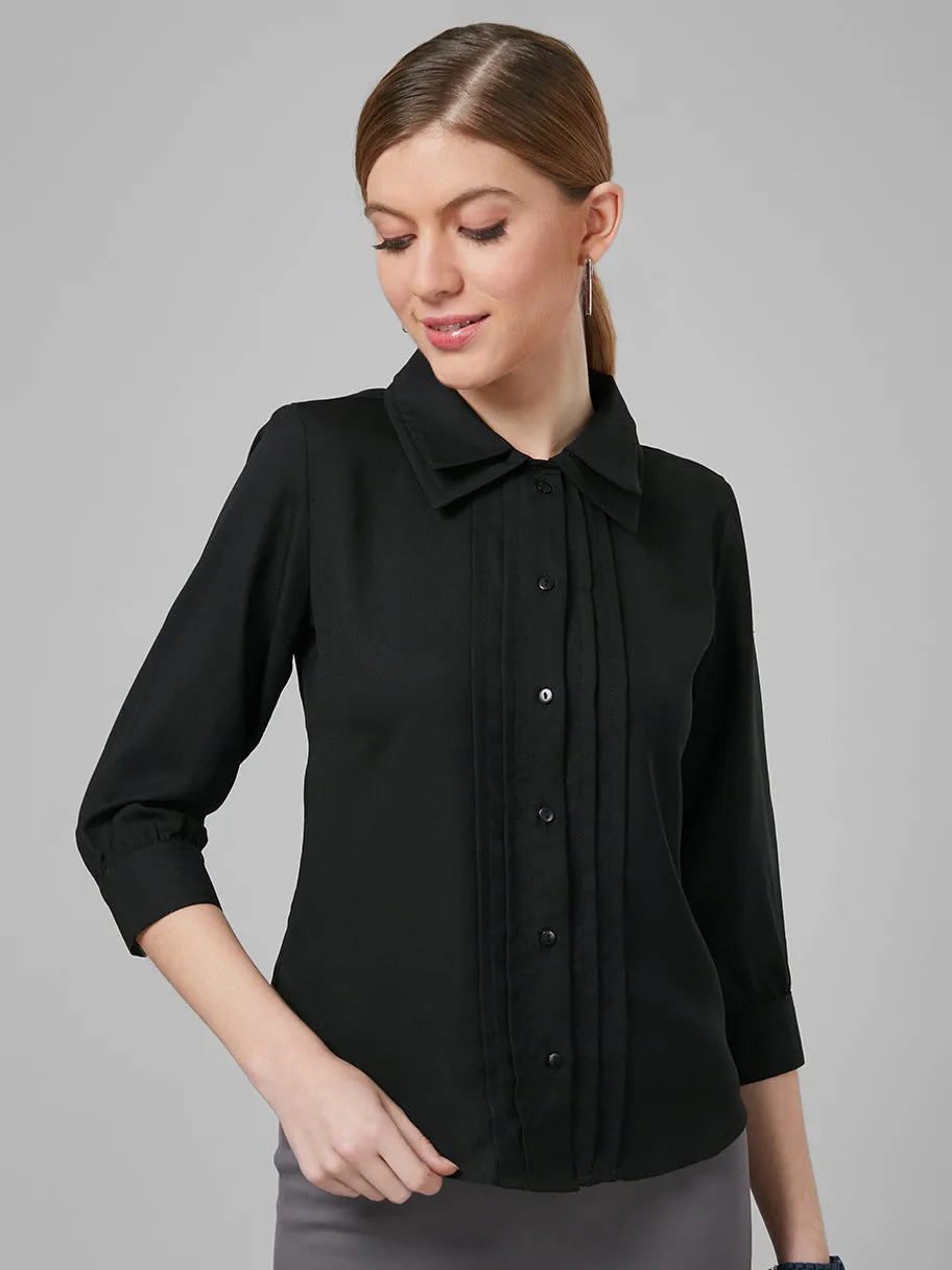 Style Quotient Women Black Solid Shirts