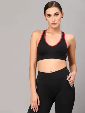 Style Quotient Women Black Solid Sports Bra