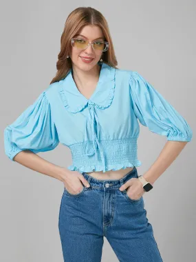 Style Quotient Women Blue Solid Tops