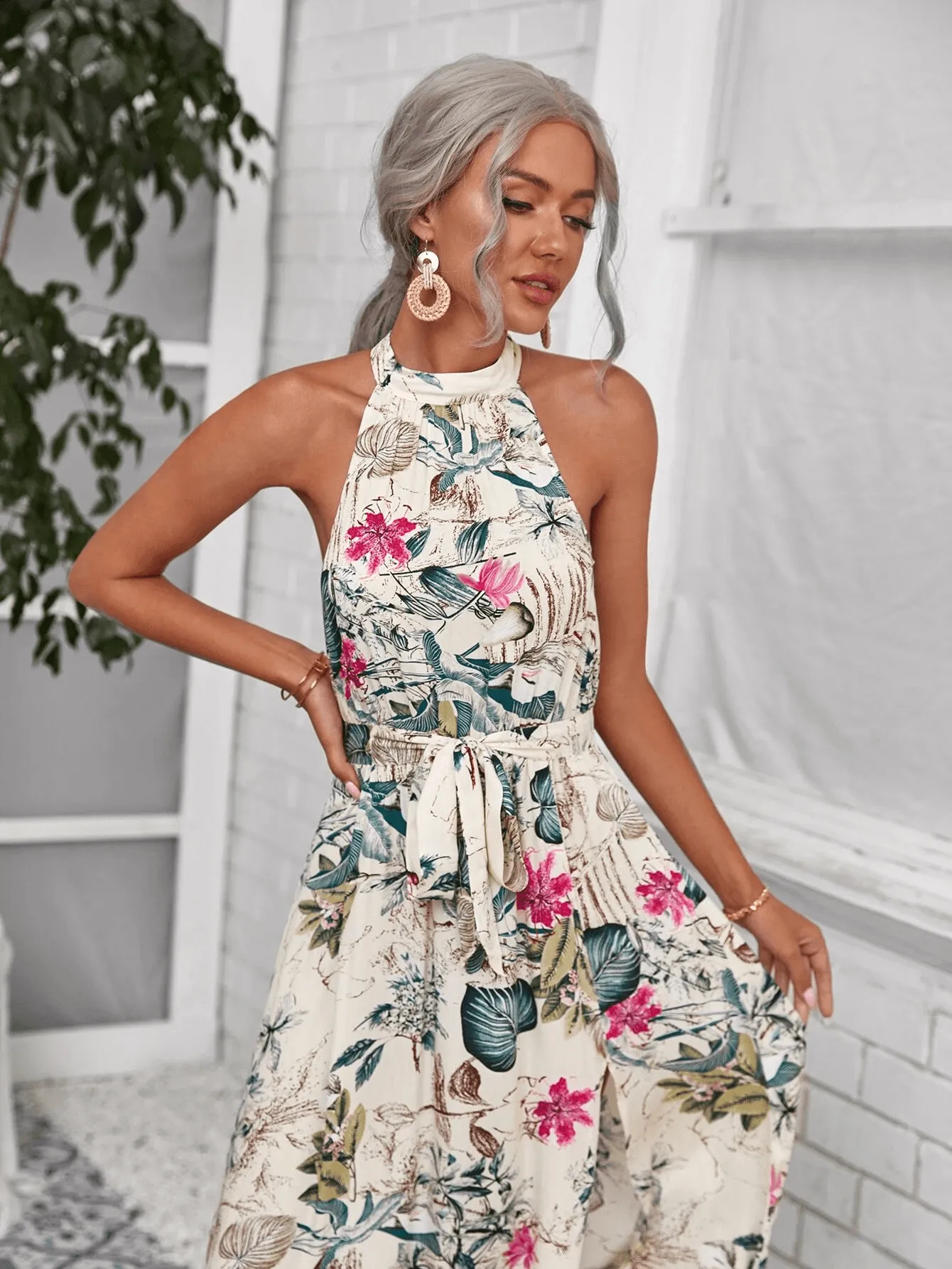 Style Quotient  Women Cream Floral Dresses