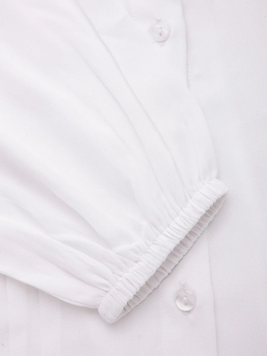 Style Quotient Women formal white pleated shirt