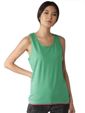 Style Quotient Women Green Round Neck Solid Fashion Tops