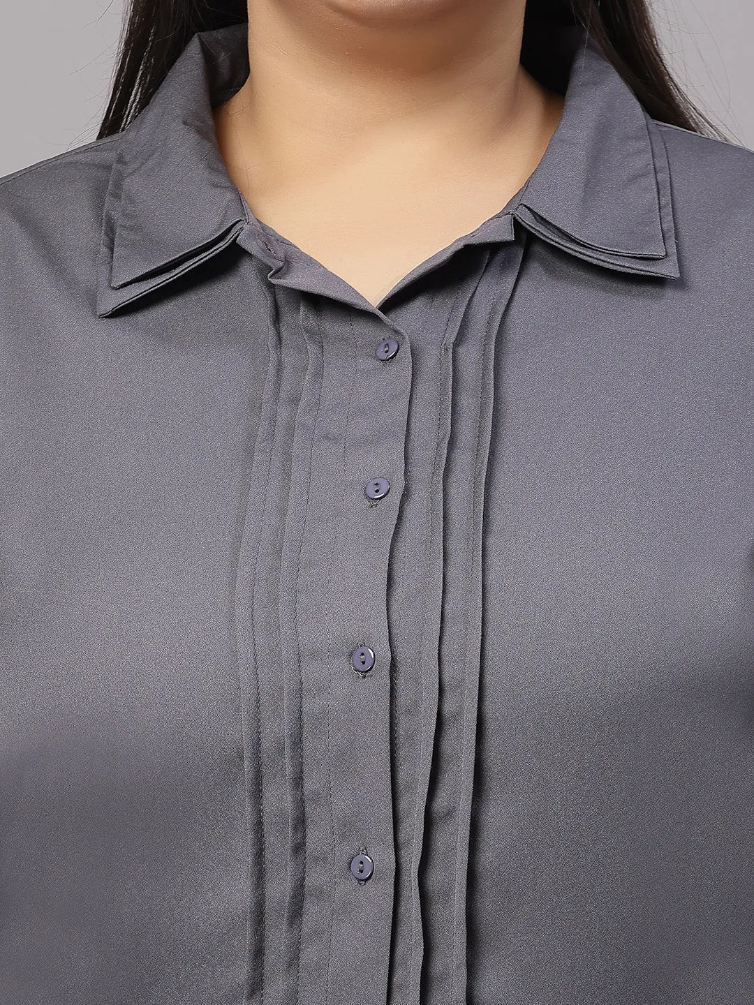 Style Quotient Women Grey Classic Opaque Formal Shirt