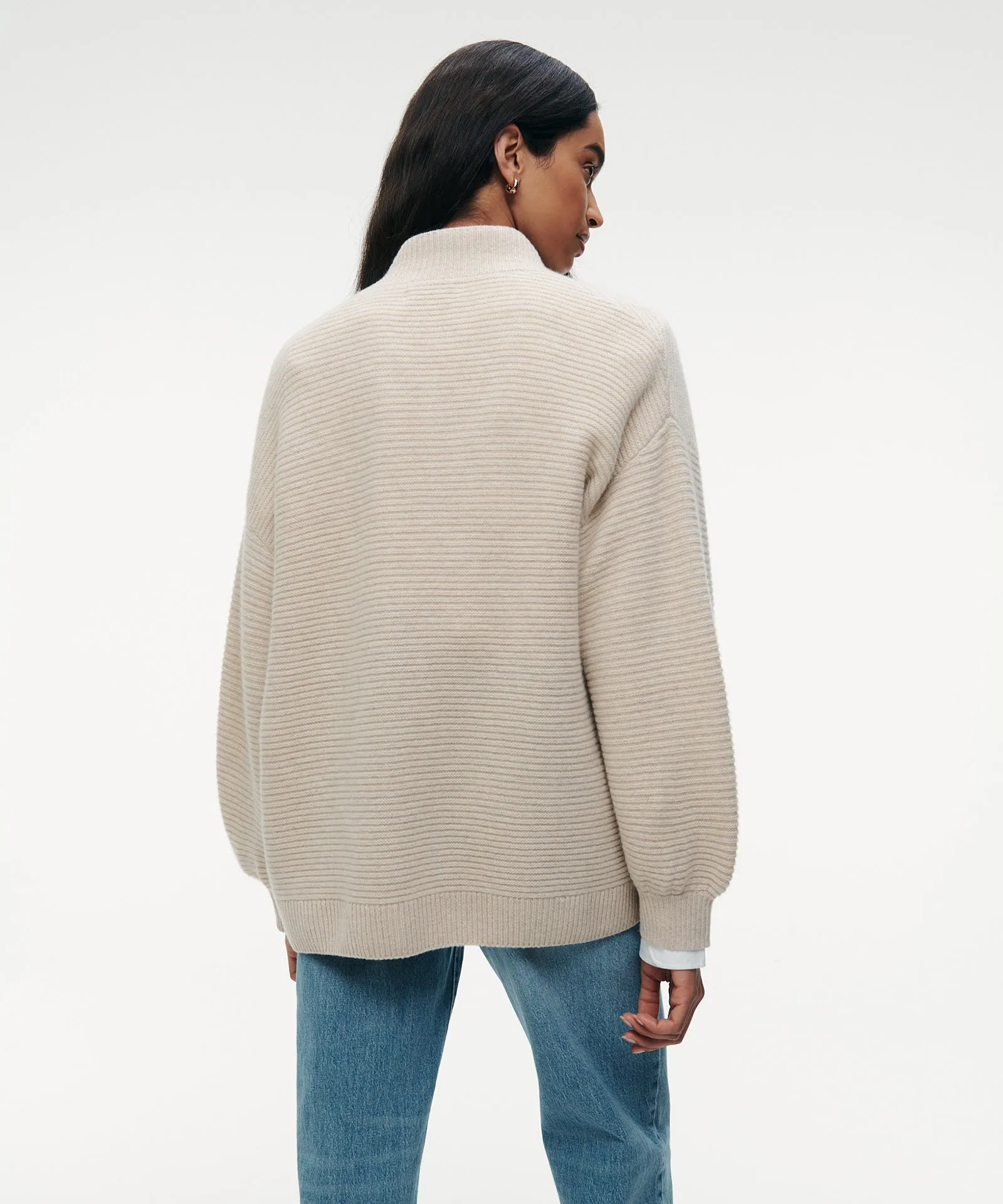 Textured Cashmere Throw Cardigan