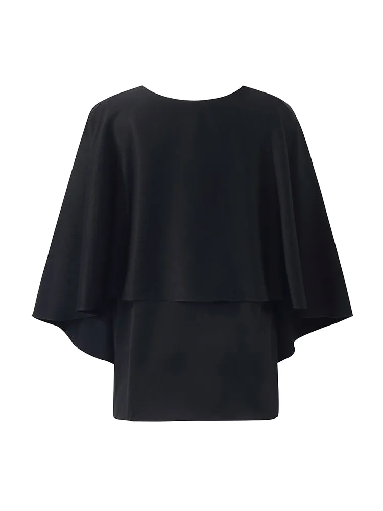 Triacetate Reversible Cape-Style Women Top