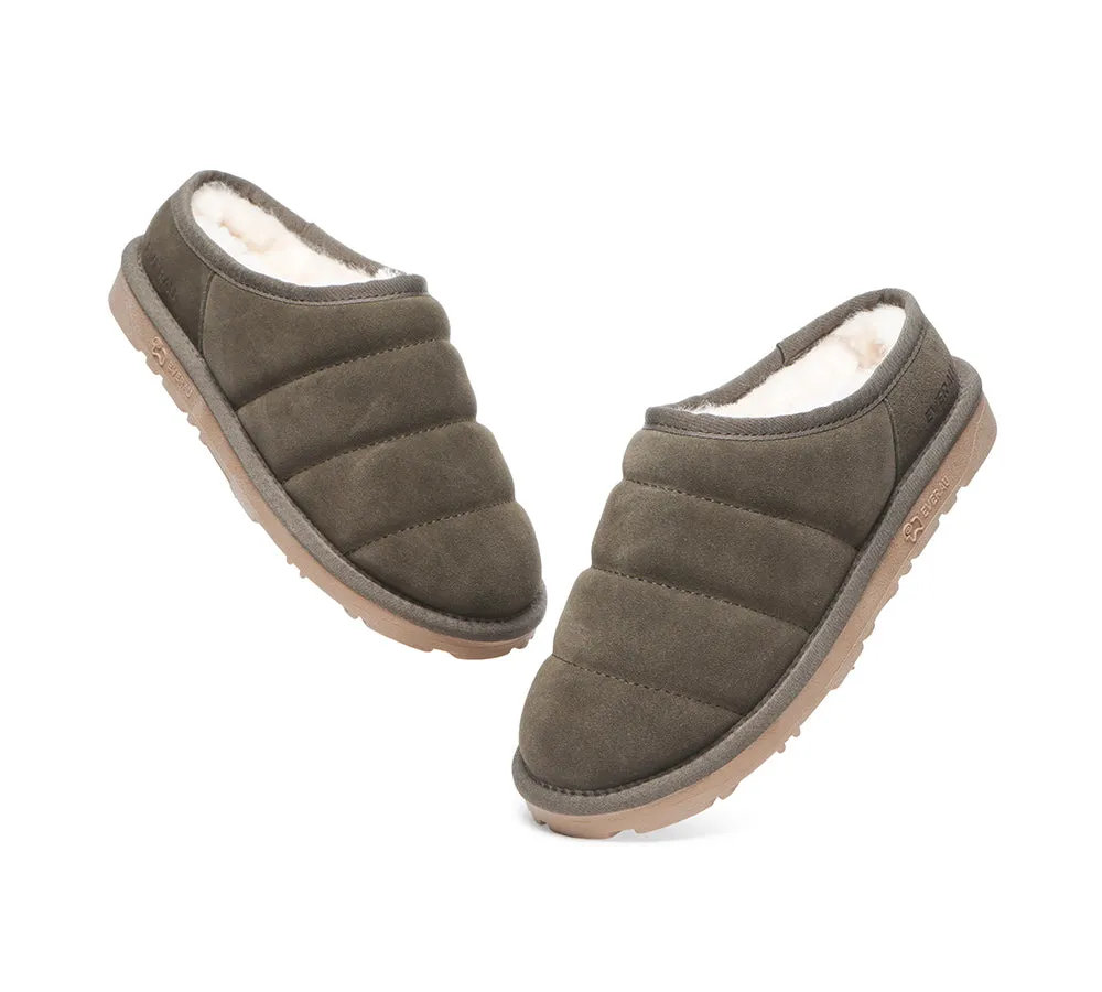 Ultra Puffer Style Women Sheepskin Wool Slippers