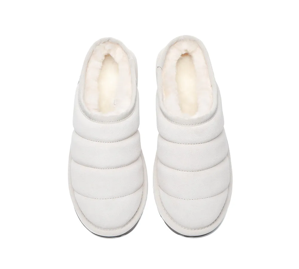 Ultra Puffer Style Women Sheepskin Wool Slippers