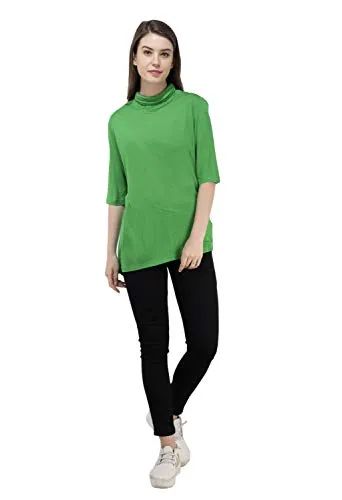 USI Uni Style Image Women's Regular High Neck 3/4 Sleeve Top