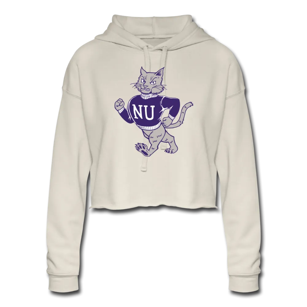 Vintage Cat Cropped Hoodie