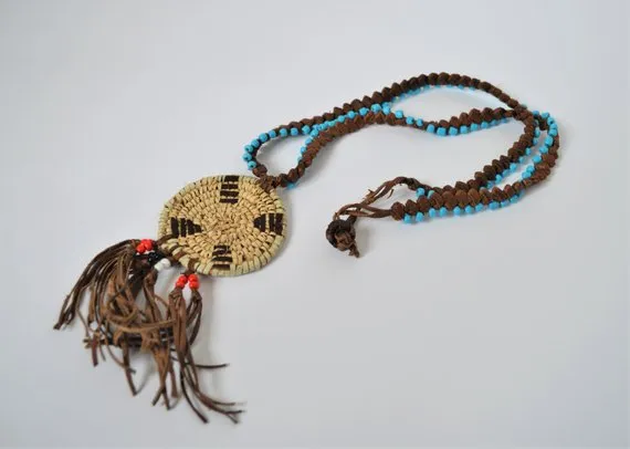 Woman leather necklace, Ethnic necklace, African style jewelry