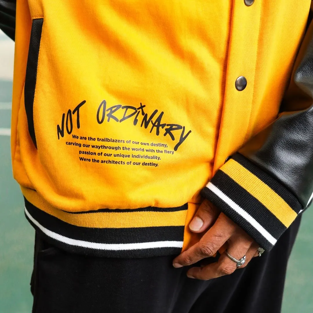 Yellow Varsity Jacket - Leatherette